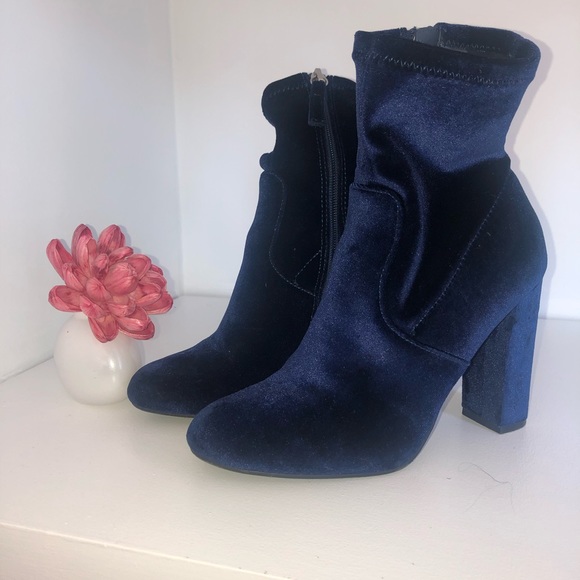 Steve Madden Shoes - Steve Madden Blue Velvet Boots
